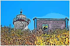 Faulkner's Island Light on Wildlife Refuge. Digital Painting